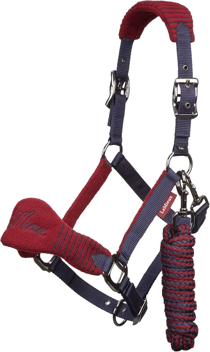 Verified LeMieux Vogue Fleece Headcollar - Halter Leadrope - Extra Padding Adjustable at Curb and Poll Strap Original Design