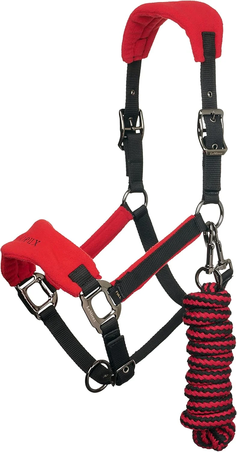 Environmentally Friendly LeMieux Vogue Fleece Headcollar - Halter Leadrope - Extra Padding Adjustable at Curb and Poll Strap Selected
