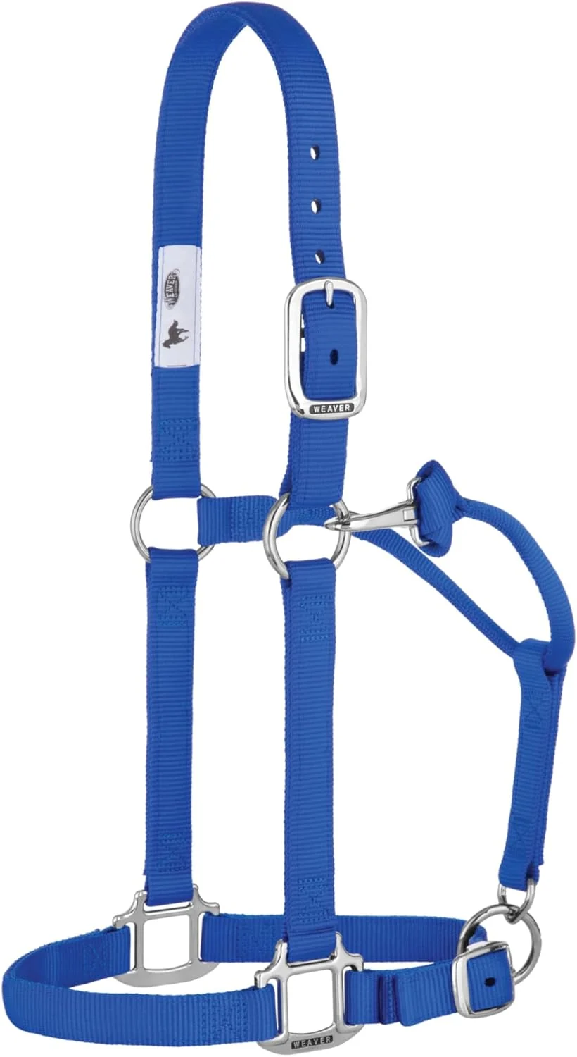 Superior Weaver Equine Nylon Horse Halter Triple-Ply Cheek Design Non Adjustable Halters for Horses Equine Tack Average Size Black Official