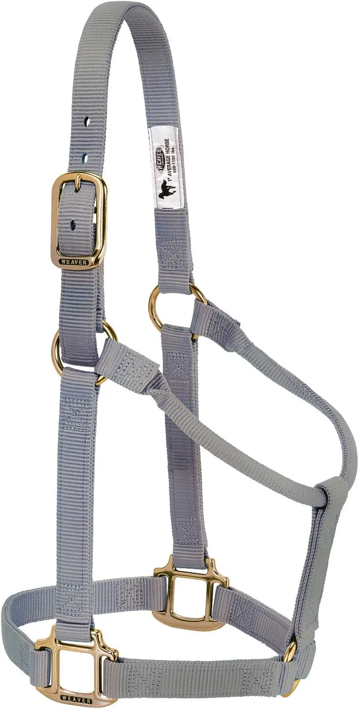 Reusable Weaver Equine Nylon Horse Halter Triple-Ply Cheek Design Non Adjustable Halters for Horses Equine Tack Average Size Black Unique