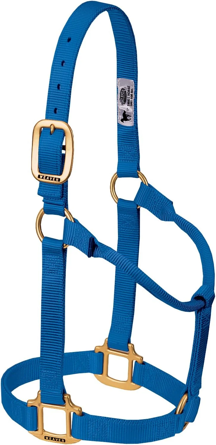 Elegant Weaver Equine Nylon Horse Halter Triple-Ply Cheek Design Non Adjustable Halters for Horses Equine Tack Average Size Black Original Design
