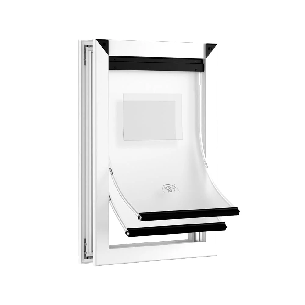 Trendy MAVRICPOWER Aluminum Medium Dog Door for Door – 2 Sliding Lock Panels Fits 1 3 8 in to 2 1 8 in Doors Comfortable
