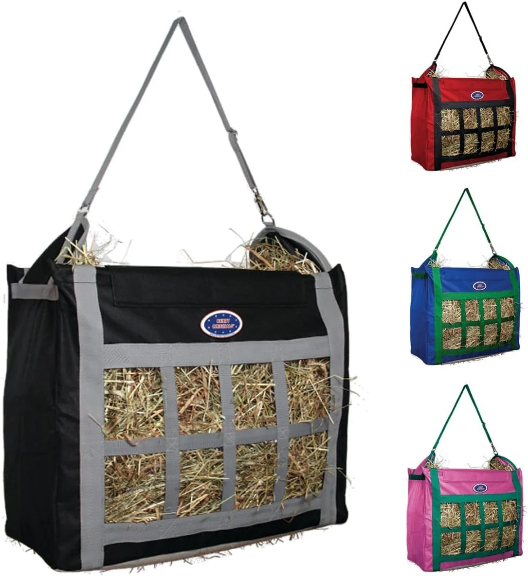 Genuine Derby s Top Load Hay Bag with Super Tough Bottom and 6 Month Warranty Black Grey Stylish