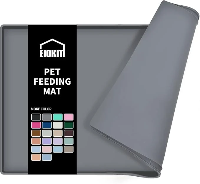 Dependable Dog Food Mat Silicone Waterproof Food Tray Non Slip Pet Bowl Mats Placemat Practical