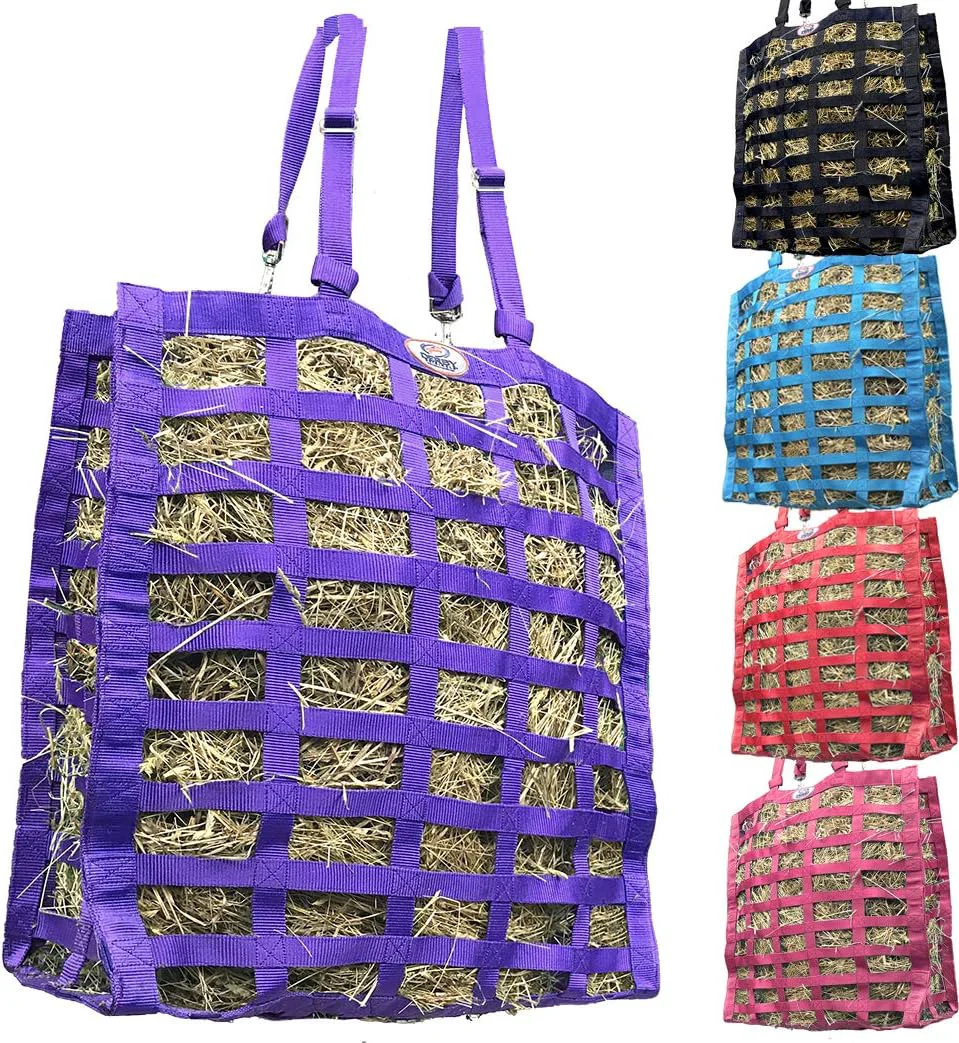 Soft Derby s Supreme 4-Sided Slow Feed Hay Bag – Patented 1-Year Warranty 3.5 1.75 Openings Genuine