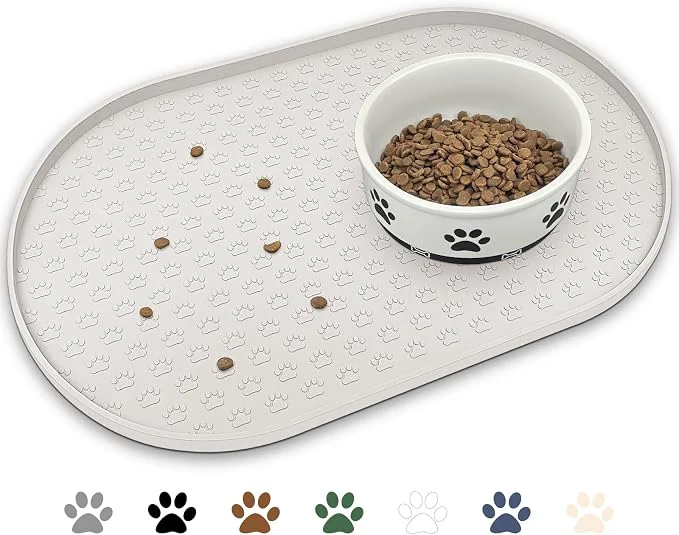 Reusable KPWACD Dog Food Mat Anti-Slip Bowl Mats User-Friendly