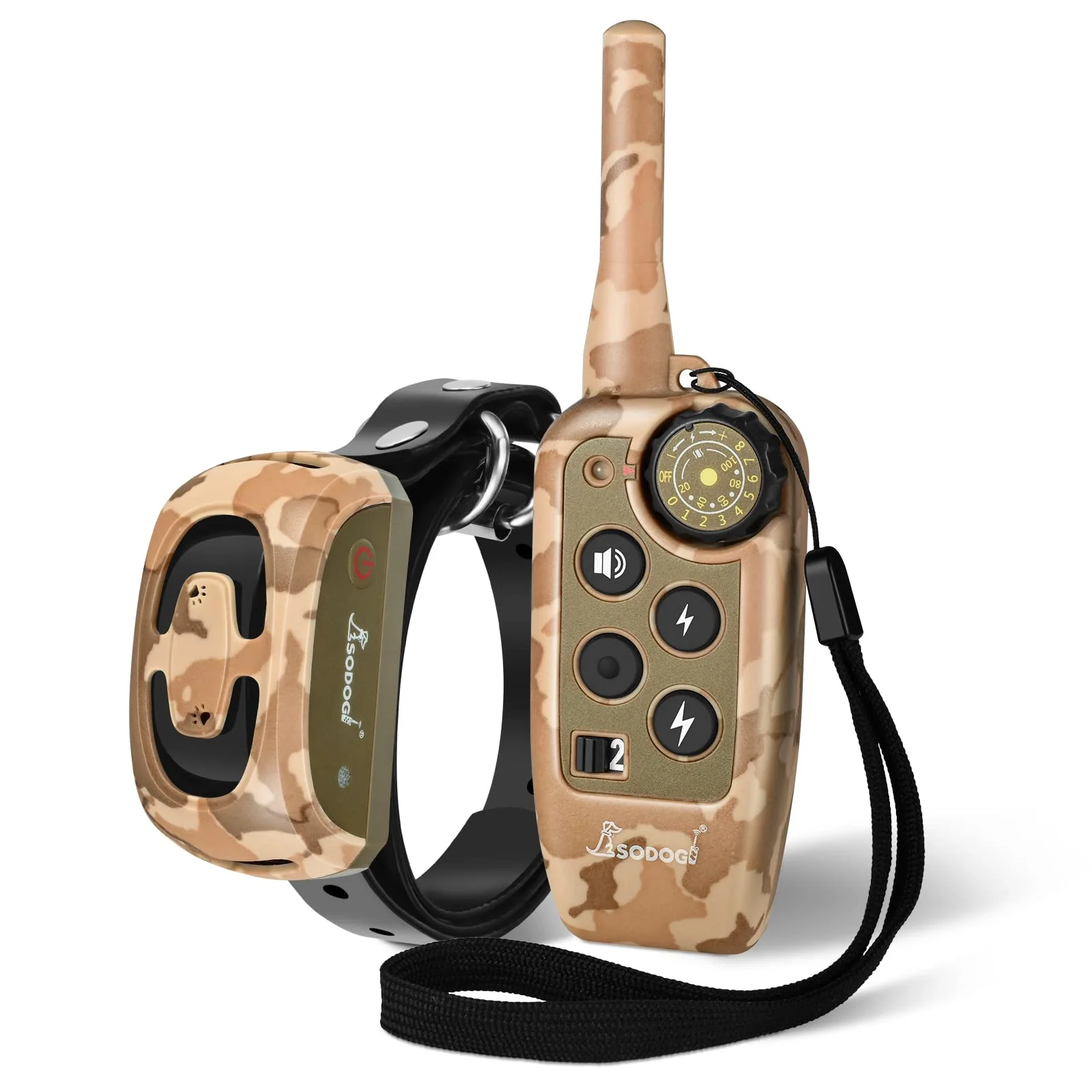 Efficient SODOG Electric Shock Collar with Remote – 2000ft Range Desert Camo Waterproof Training Collar for Medium to Large Dogs Dependable