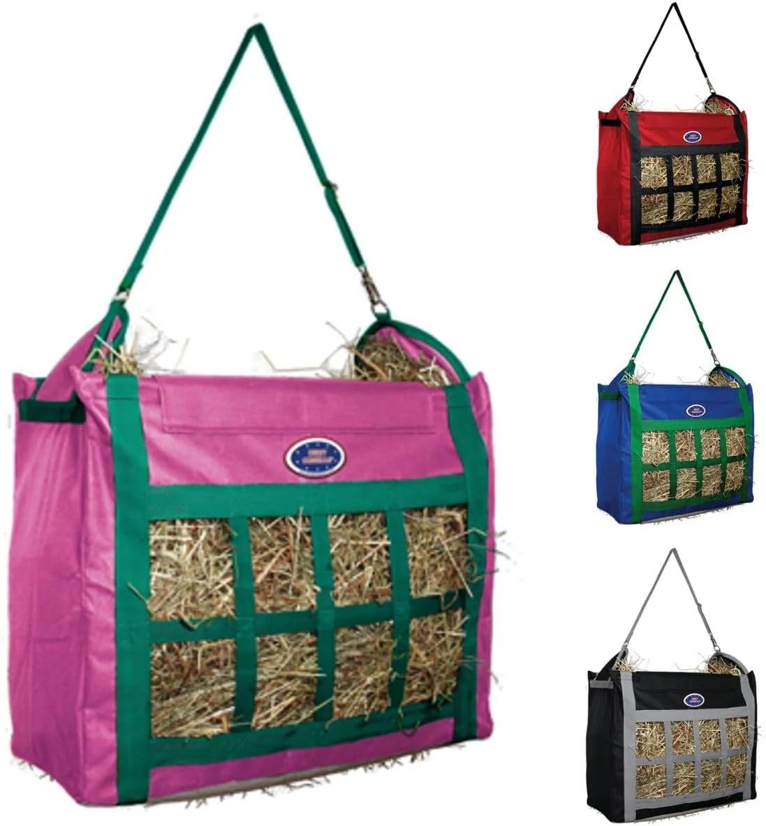 Functional Derby s Top Load Hay Bag with Super Tough Bottom and 6 Month Warranty Pink Turquoise User-Friendly