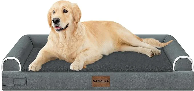 Stylish Large Dog Bed Orthopedic Washable Beds Bolster XL Bed Big XLarge Dogs Memory Smart