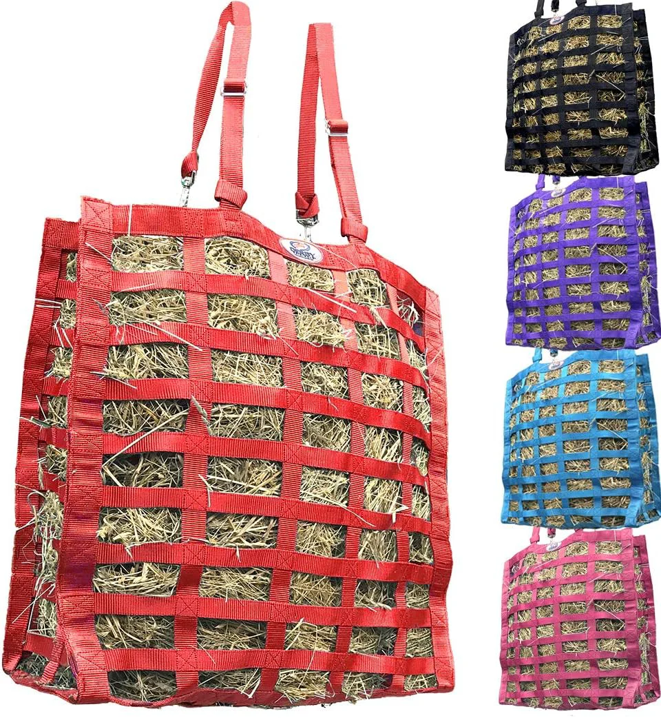 Stylish Derby s Supreme 4-Sided Slow Feed Hay Bag – Patented 1-Year Warranty 3.5 1.75 Openings Carefully Designed