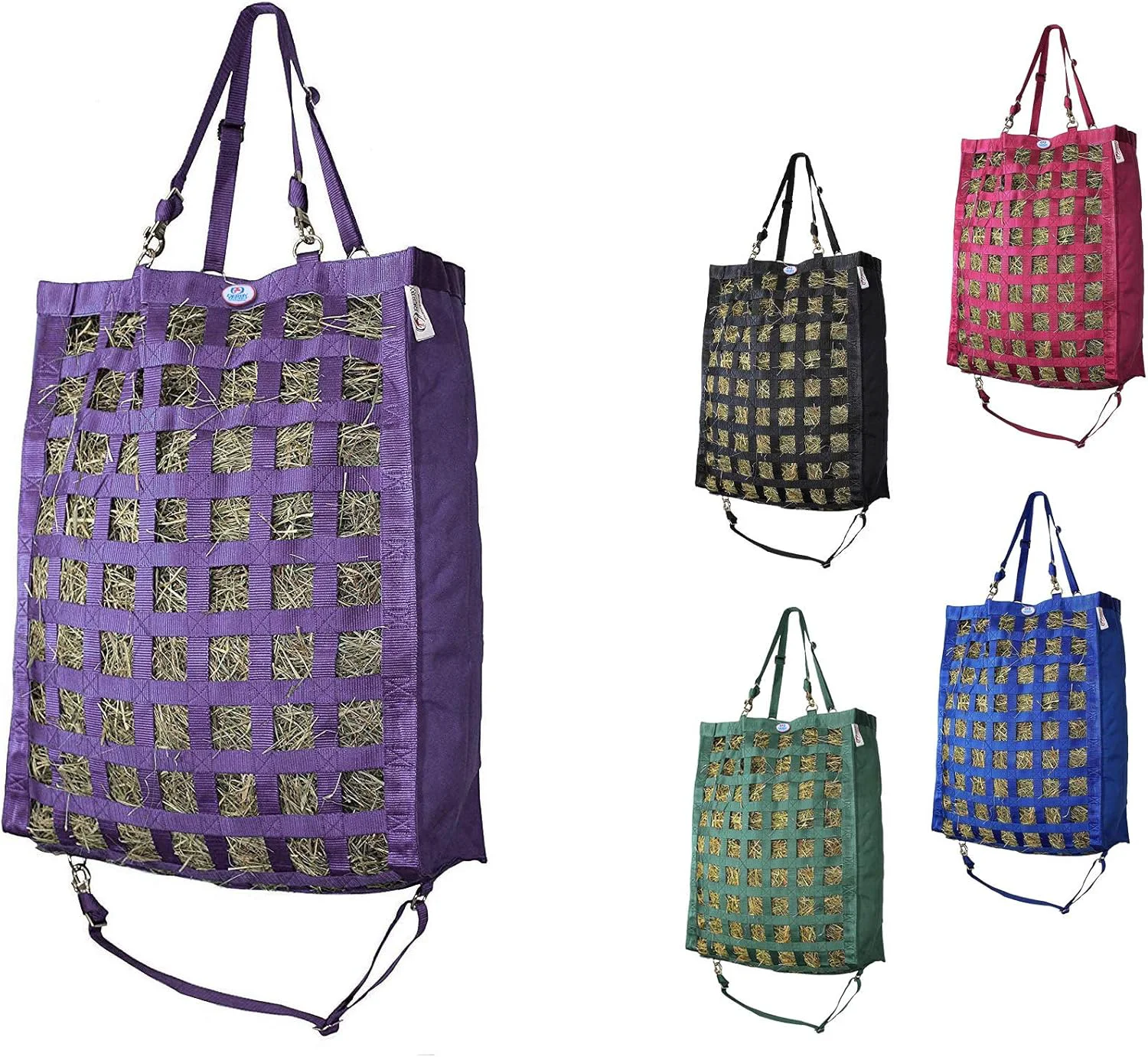 Fashionable Derby s Front Web Slow Feeder Horse Hay Bag Super Tough Bottom with 6 Month Warranty Premium Material