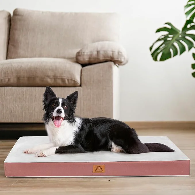 Comfortable Orthopedic Dog Bed for Medium Dogs Waterproof Deluxe Plush Dog Crate Bed High-End