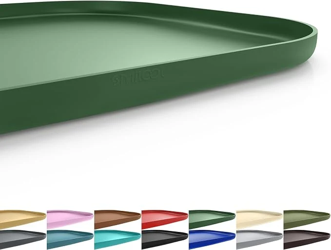 Solid Silicone Pet Feeding Mat with Raised Edge Traditional