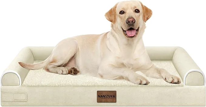 Breathable Large Dog Bed Orthopedic Washable Beds Bolster XL Bed Large Big Dogs Egg Crate Recyclable