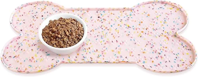 Practical Dog Food Mat Anti-Slip Silicone Dog Bowl Mat Thicker Pet Placemat Waterproof Stylish