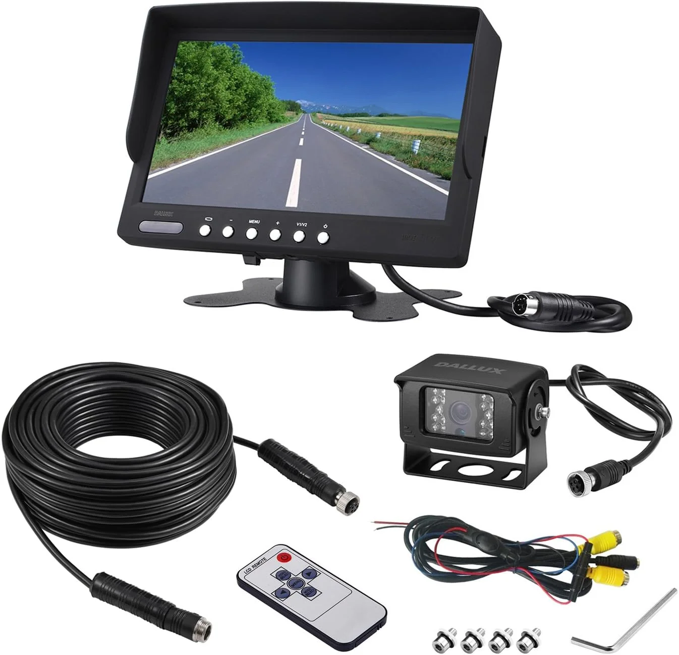 Dependable Truck Backup Camera Monitor kit Heavyduty Vehicle Waterproof Night Vision Wide Angle Rearview Cab Cam 7 inch Screen 66ft Extension Cable for Bus Van Fifth Wheel Trailer RV Camper Pickup 12V-24V Exclusive