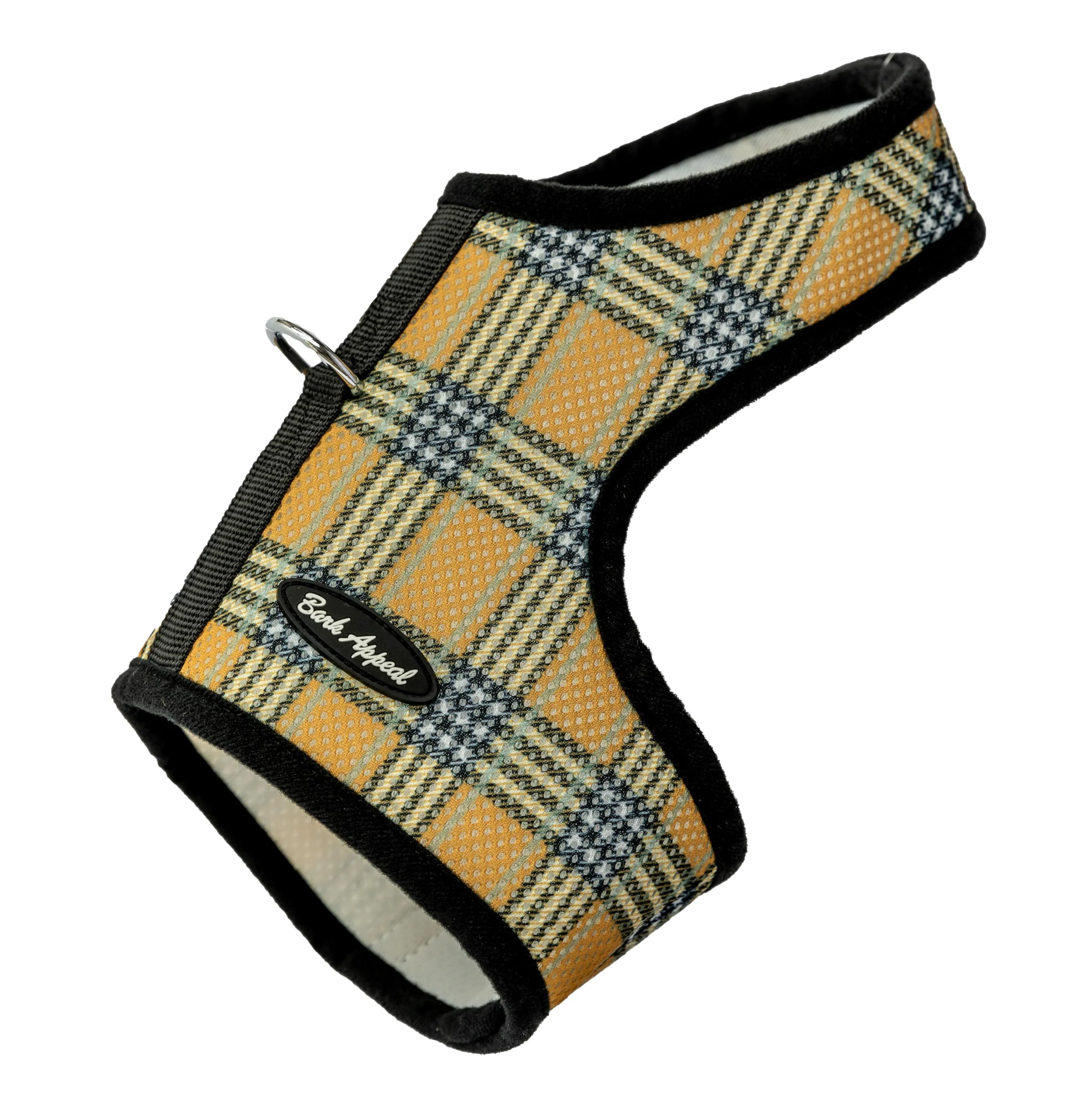 High-Performance Bark Appeal Tan Plaid Wrap N Go Harness – Buckle- Comfort for Small-Medium Pets Large Solid