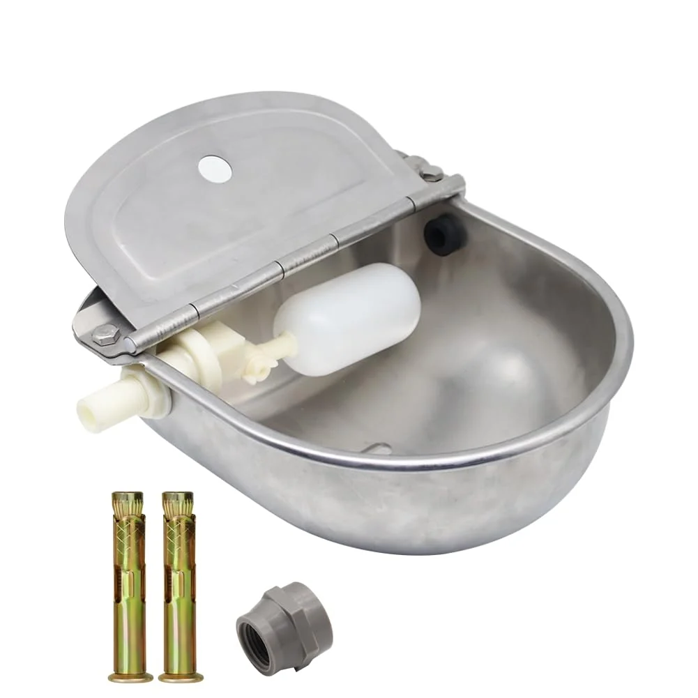 Safe Lucky Farm Automatic Dog Feeder Trough Waterer – Stainless Steel Farm Tool Enhanced