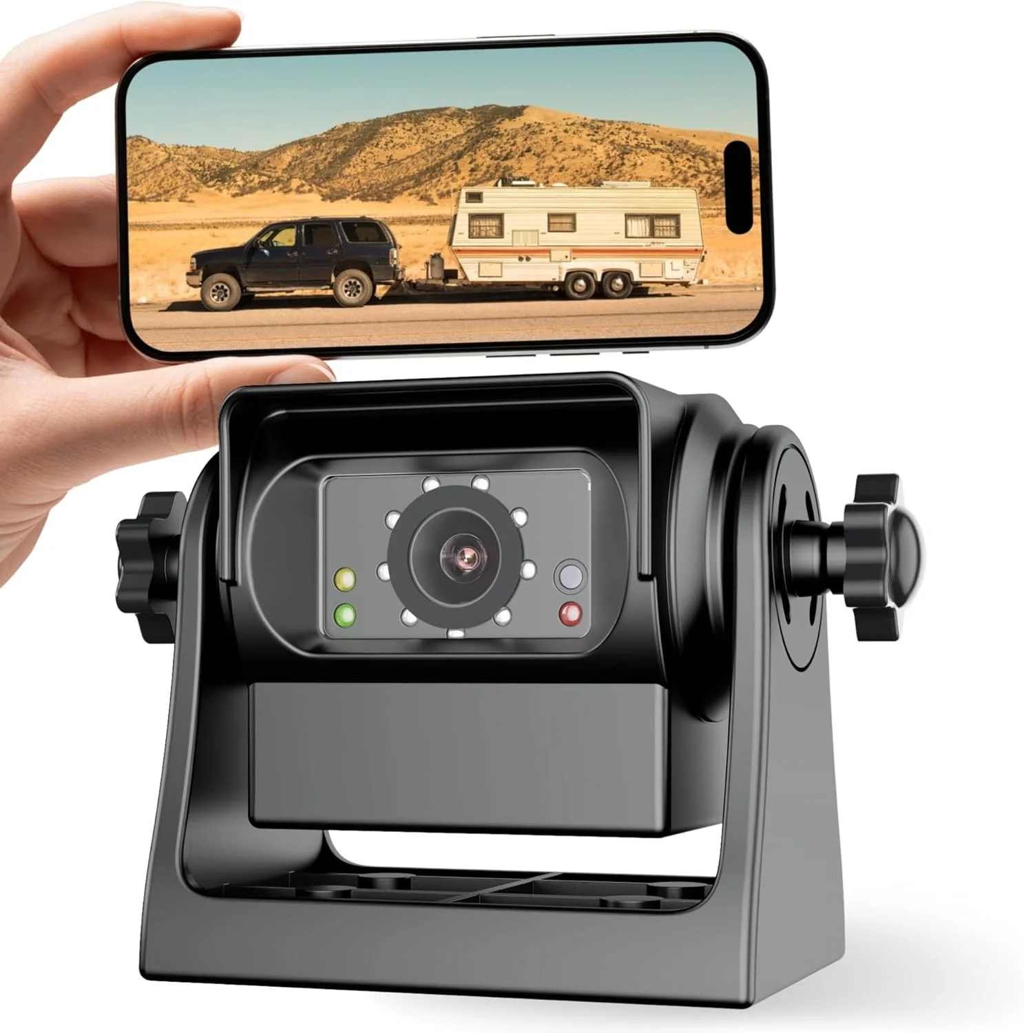 Expertly Made EWAY WiFi Magnetic Hitch Wireless Backup Rear Front View Camera Rechargeable Battery for Easy Hitching of Gooseneck Horse Boat Travel Trailer Fifth Wheels RV Camper Reverse for iPhone iPad Android Trendy