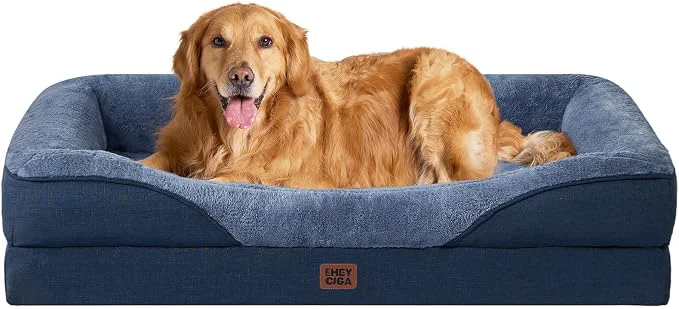 Comfortable EHEYCIGA Orthopedic Dog Bed for Large Sized Dog Waterproof Liner Washable Breathable