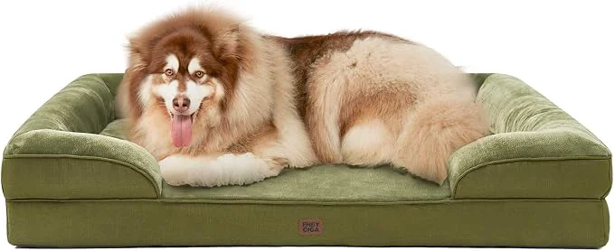 Authentic EHEYCIGA Orthopedic XL Dog Beds Waterproof Memory Foam Dog Bed Natural