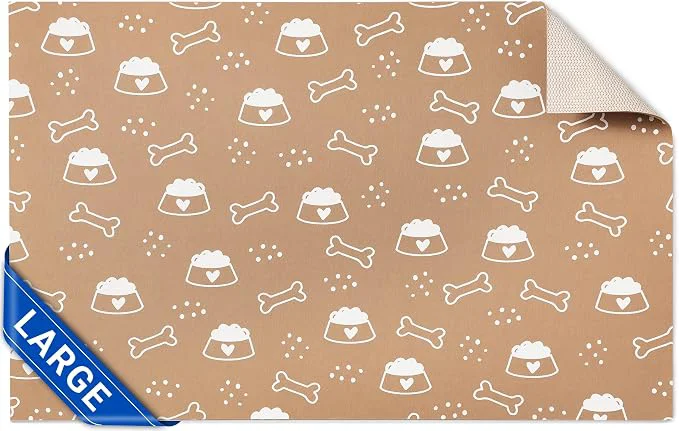 Trendy Cooyes Large Dog Cat Food Mat 17.5 ×36 Ultra-Absorbent Dog Bowl Mat Minimalist