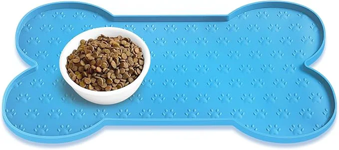 Specialty Dog Food Mat Anti-Slip Silicone Dog Bowl Mat Thicker Pet Placemat Waterproof Smooth