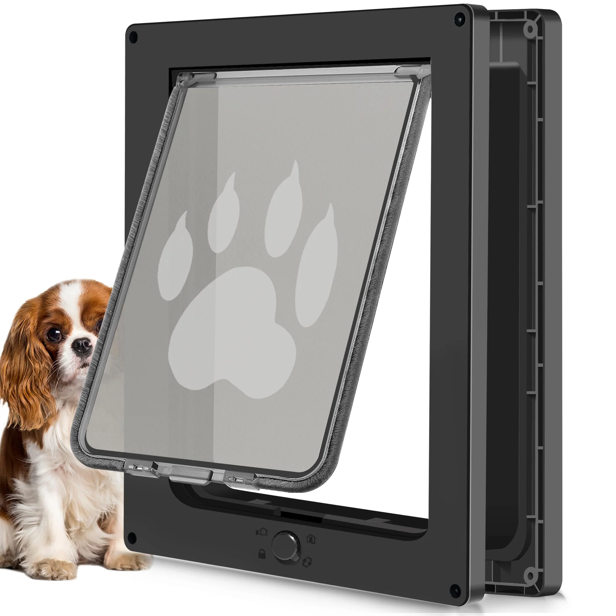 Official CEESC Dog Door for Pets Up to 20lb Weatherproof Door with Snap-in Panel Elite