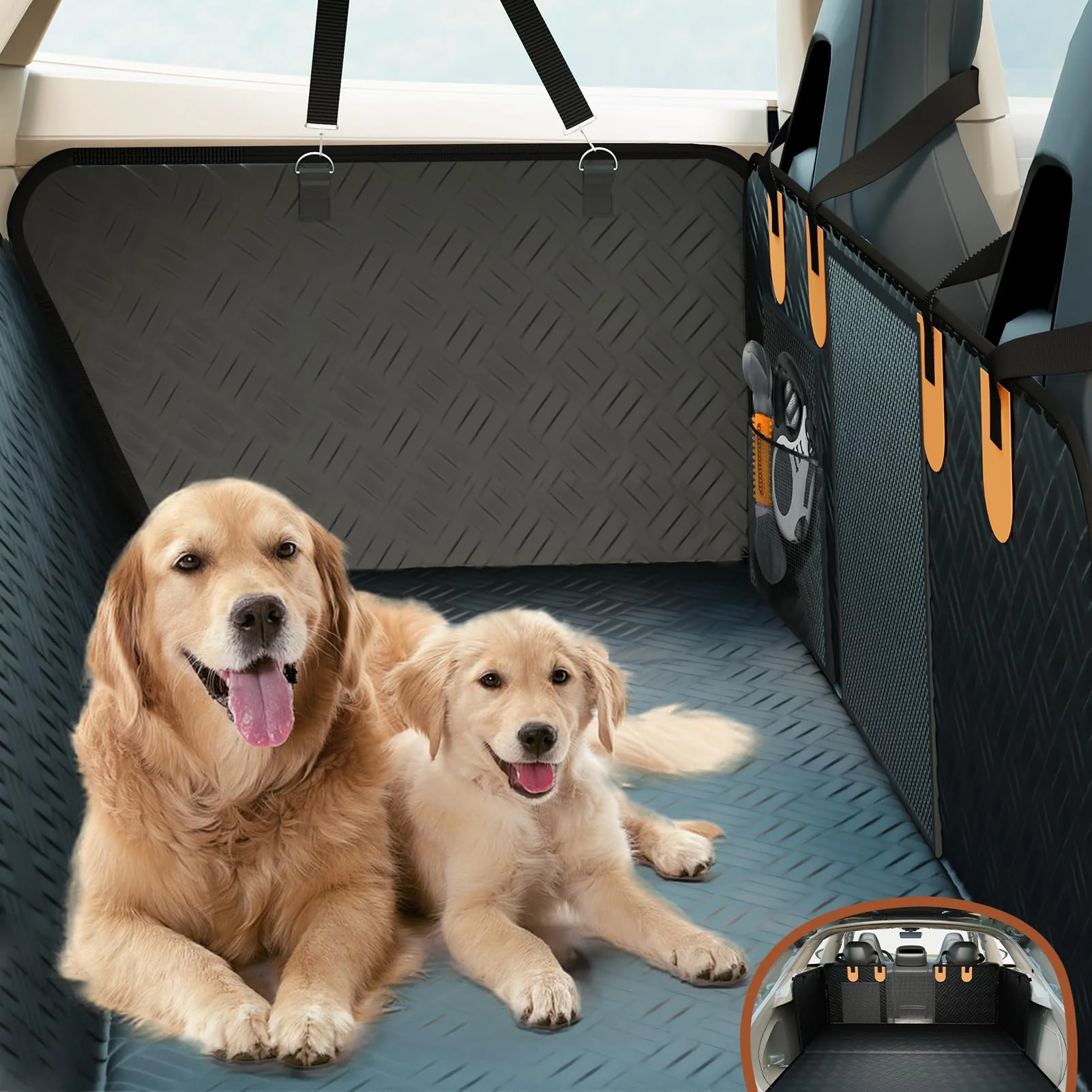 Secure nuzzpawur Dog Car Seat Cover – Waterproof Non-Slip Back Seat Hammock for Cars SU Responsible
