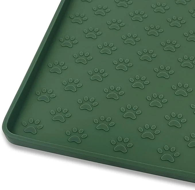 Classic Ptlom Pet Placemat for Dog and Cat Waterproof Silicone Pet Feeding Bowl Mats Organic