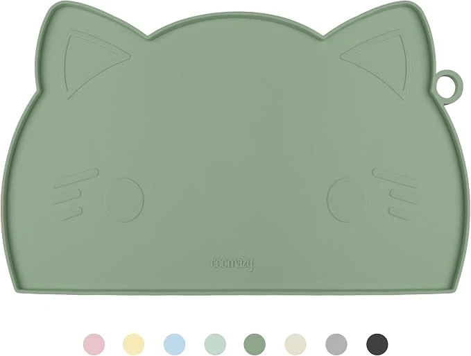 Effective Coomazy Avocado Non-Slip Cat Dog Feeding Mat Smart