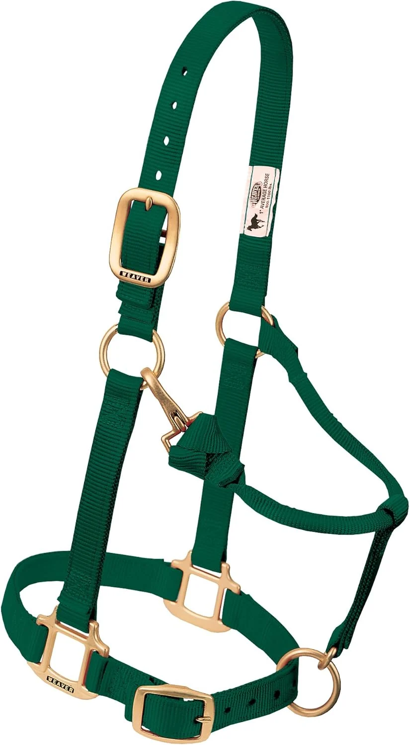 Detailed Weaver Leather Adjustable Nylon Horse Halter Green