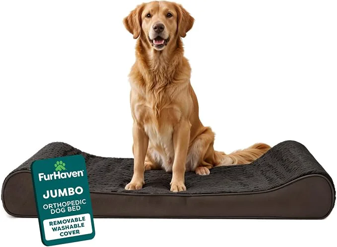Clean FurHaven Orthopedic Dog Bed for Large Dogs Luxe Lounger Contour Mattress Proven