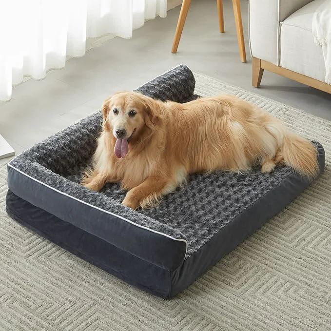 Versatile BFPETHOME Extra Large Orthopedic Dog Bed L-Shaped Pet Bed Stylish