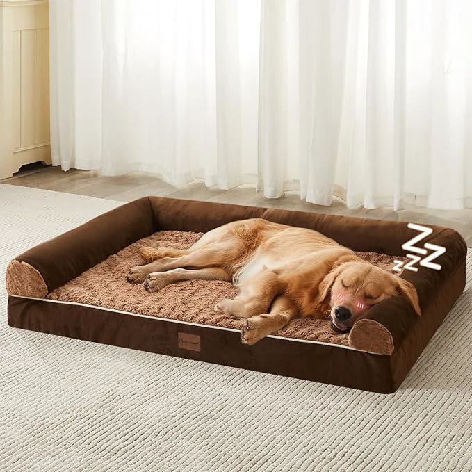 Stylish BFPETHOME Dog Beds for Large Dogs Orthopedic Dog Bed for Medium Large Dogs Flexible