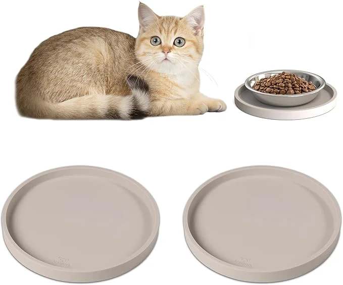 Top-Quality Arespark Pet Silicone Food Mat Round Eating Tray Green