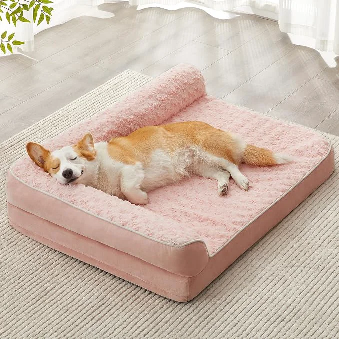 Clean BFPETHOME Orthopedic Dog Beds for Large Dogs-Waterproof Sofa Dog Bed Long-Lasting