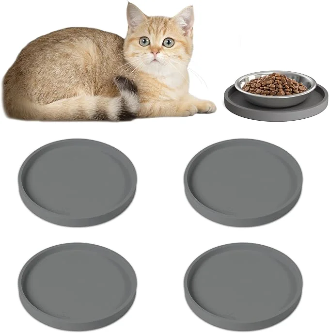 Innovative Arespark Pet Silicone Food Mat Round Eating Tray Efficient