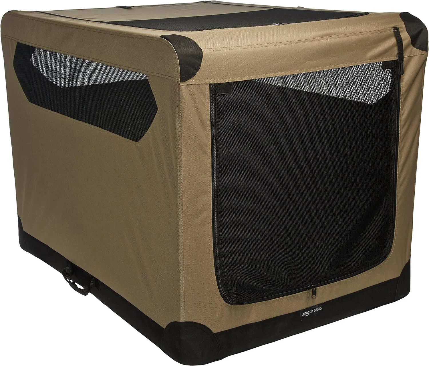 Artisan Amazon Basics Dog Crate Travel Dog Kennel Double Door Collapsible Lightweight Soft-Sided Folding Portable Dog Cage XL 42 x 31 x 31 Tan Safe