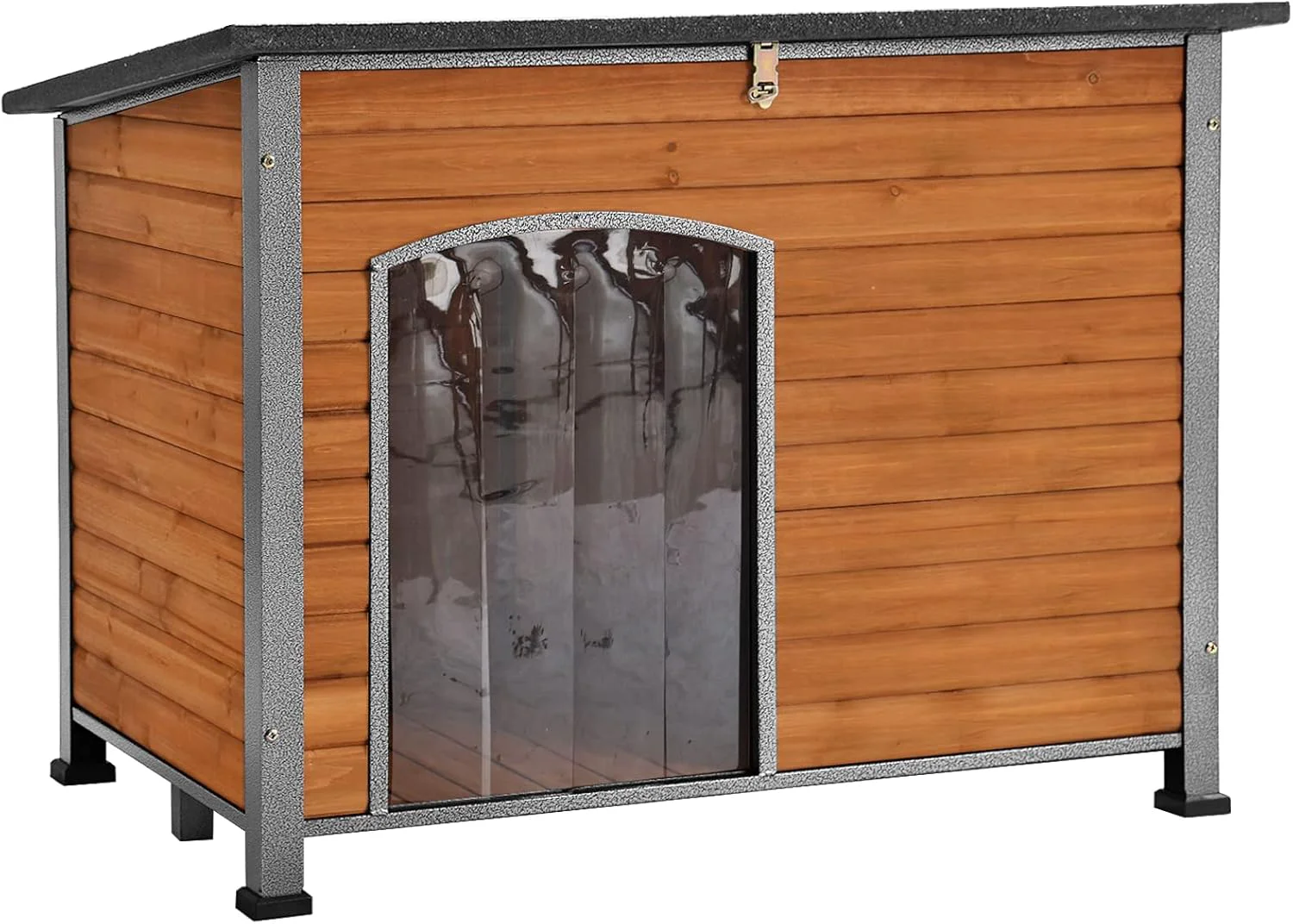 World-Class Aivituvin Dog House Outdoor Indoor Wooden Dog Kennel for Winter with Raised Feet Weatherproof for Small Medium Large Dogs Unique All-Around Iron Frame… Authentic