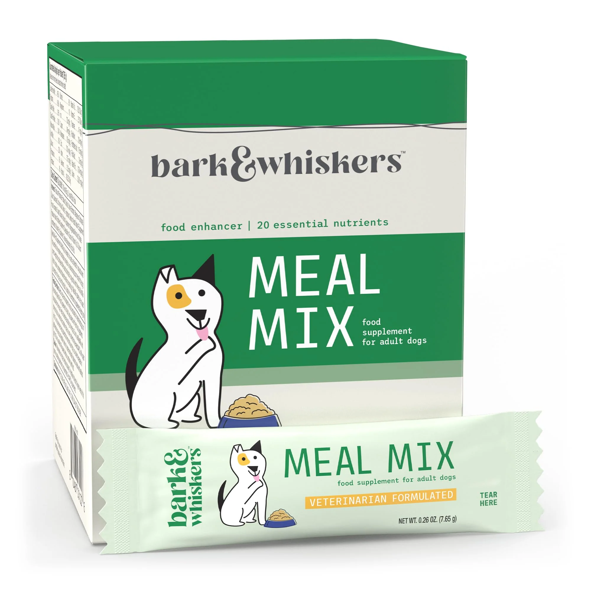 Traditional Dr. Mercola Bark Whiskers Meal Mix for Adult Dogs – 30 Packets 20 Essential Nutrients Non-GMO Gluten Soy Elite
