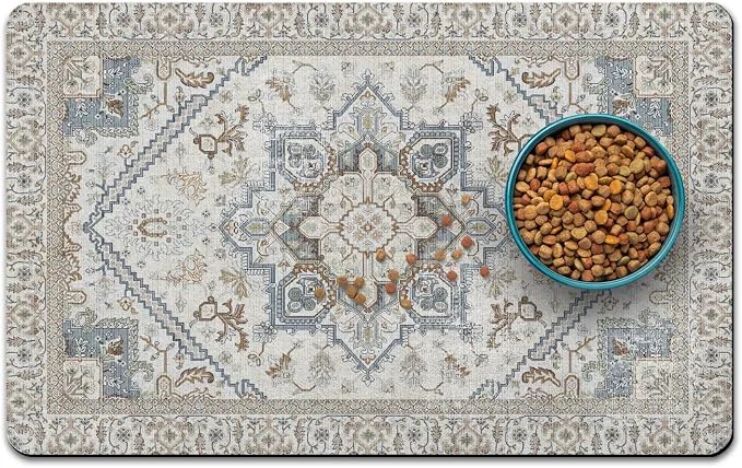 Solid Dog Food Mats for Floors Absorbent and Quick-Drying Pet Cat Food Mat Innovative