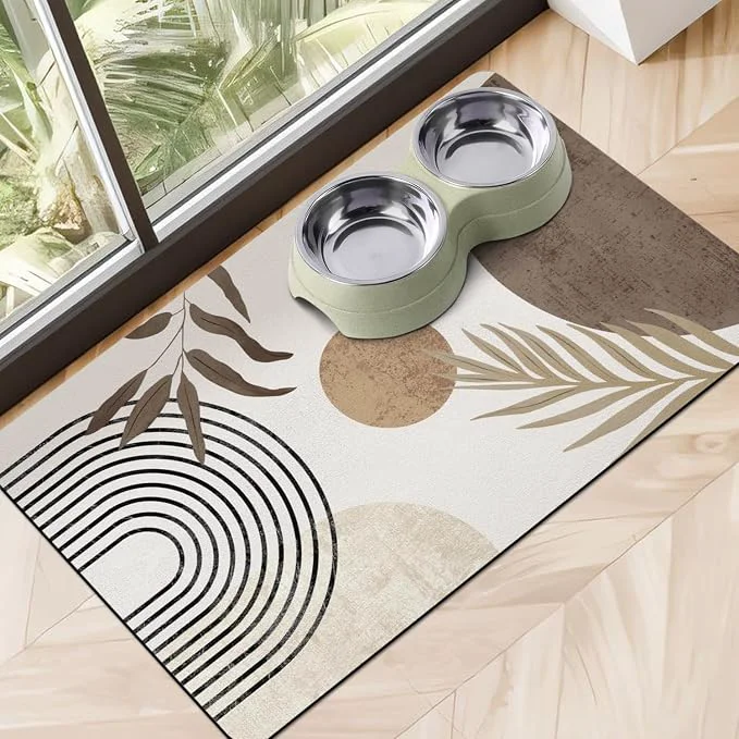 Superior Dog Food Mats for Floors Absorbent Dog Bowl Mat for Food and Water Dispenser Genuine
