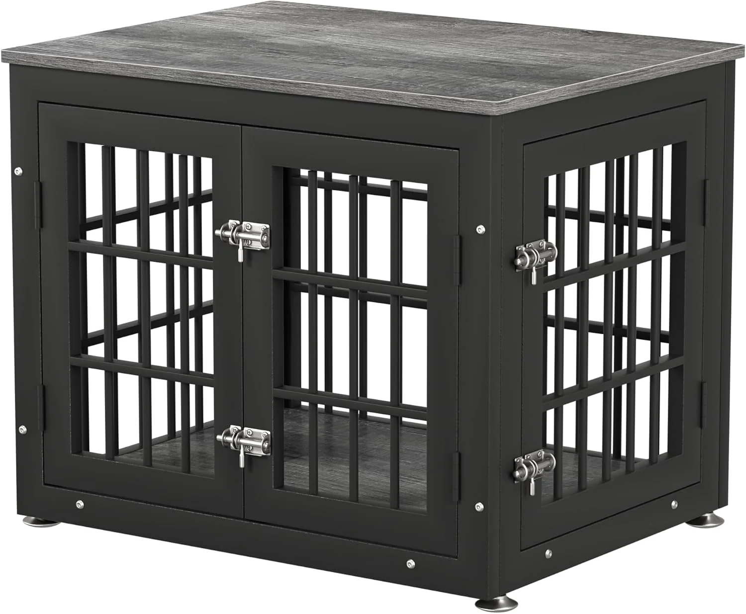 Authentic 26 Inch Heavy Duty Dog Crate Furniture for Small Dogs Decorative Pet House End Table Wooden Cage Kennel Furniture Indoor Gray Versatile