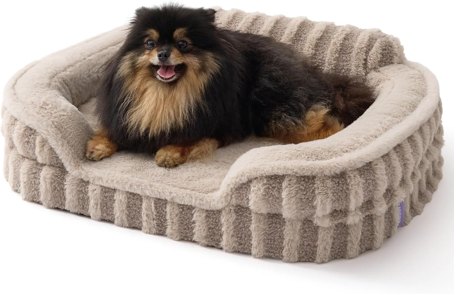 Elegant LE SURE Cute Dog Bed for Small Dogs Orthopedic Waterproof Small Pet Beds with Sides Non-Slip Bottom and Egg-Crate Foam Puppy Couch Sofa with Washable Removable Cover Hazel Environmentally Friendly
