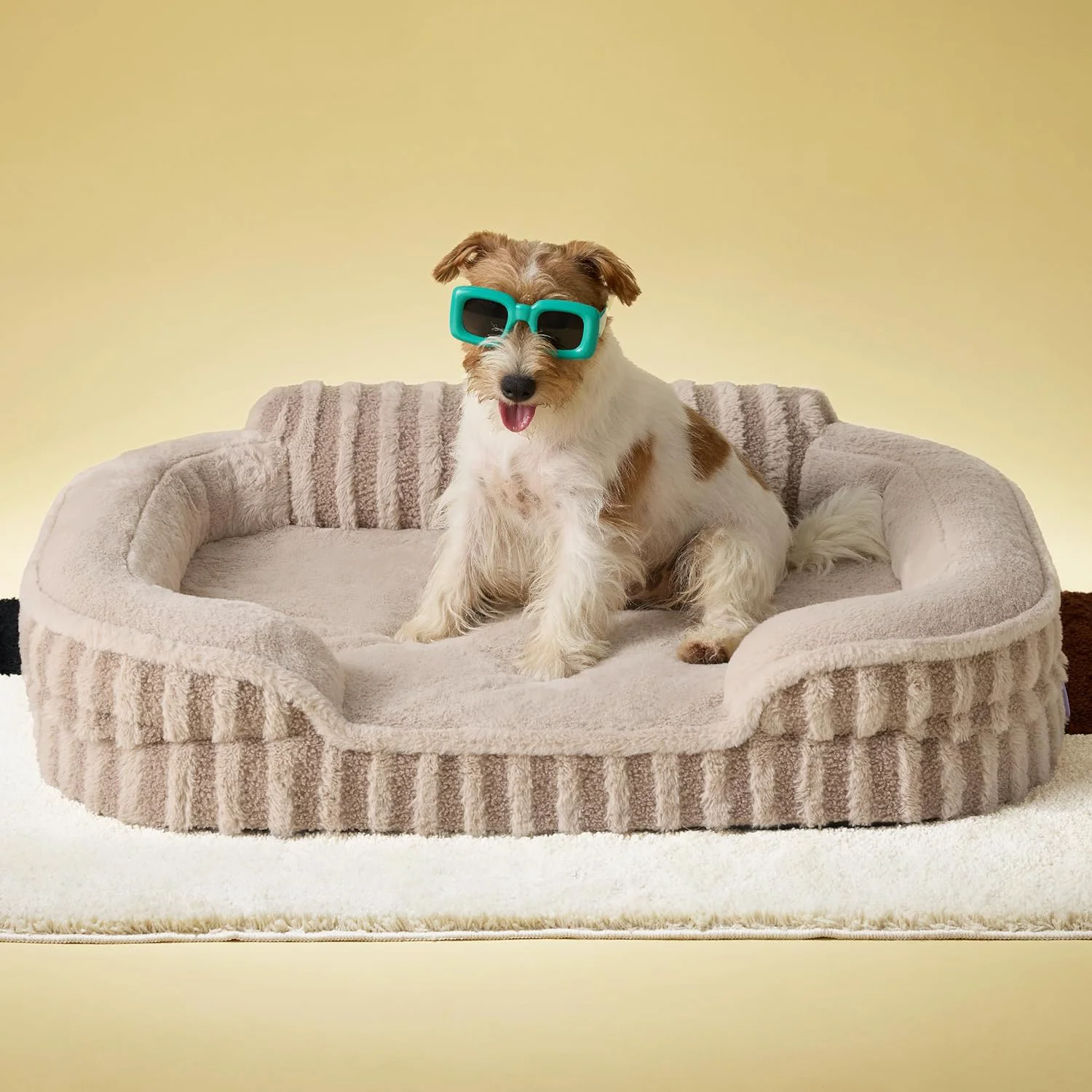 Authentic LE SURE Cute Dog Bed Medium Size Dog Orthopedic Waterproof Medium Pet Beds with Sides Non-Slip Bottom and Egg-Crate Foam Pet Couch Sofa with Washable Removable Cover Hazel Elite