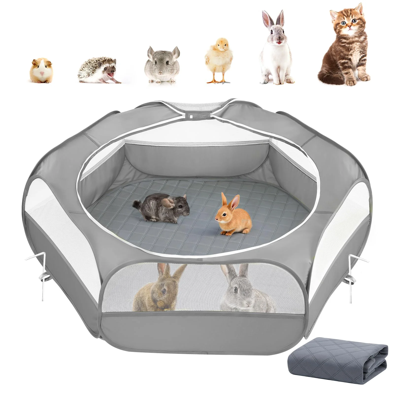Consistent Pawaboo 2-in-1 Small Animals Playpen with Pad Waterproof Portable Pet Cage Tent Premium Material