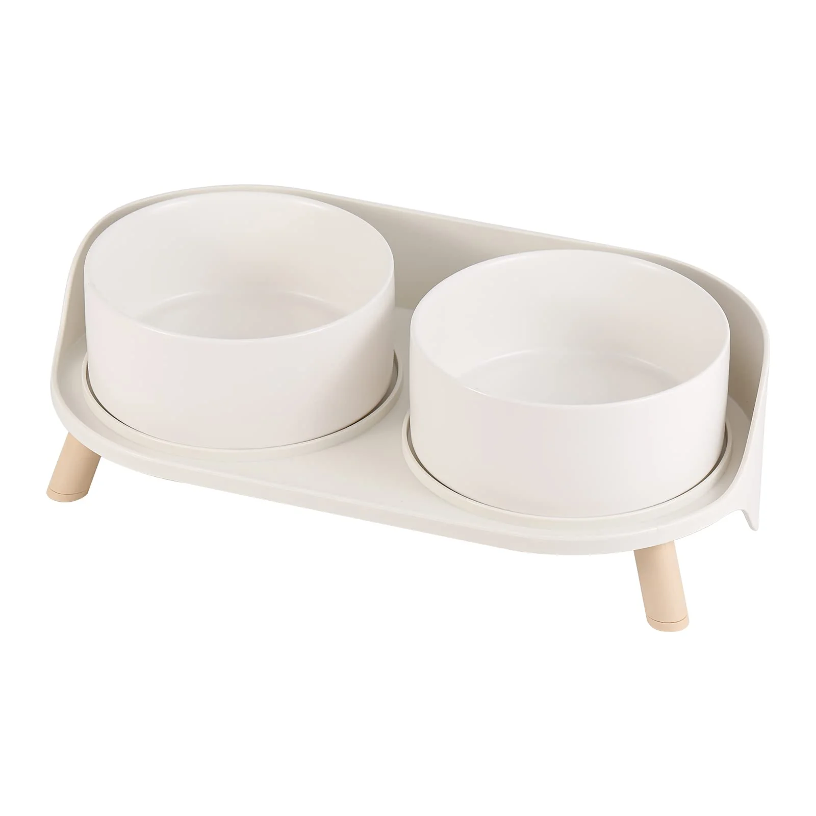 Top-Quality AHX d Ceramic Dog Bowl Set – Raised Splash-Proof Double Dishes 2 x 850 ml Stylish
