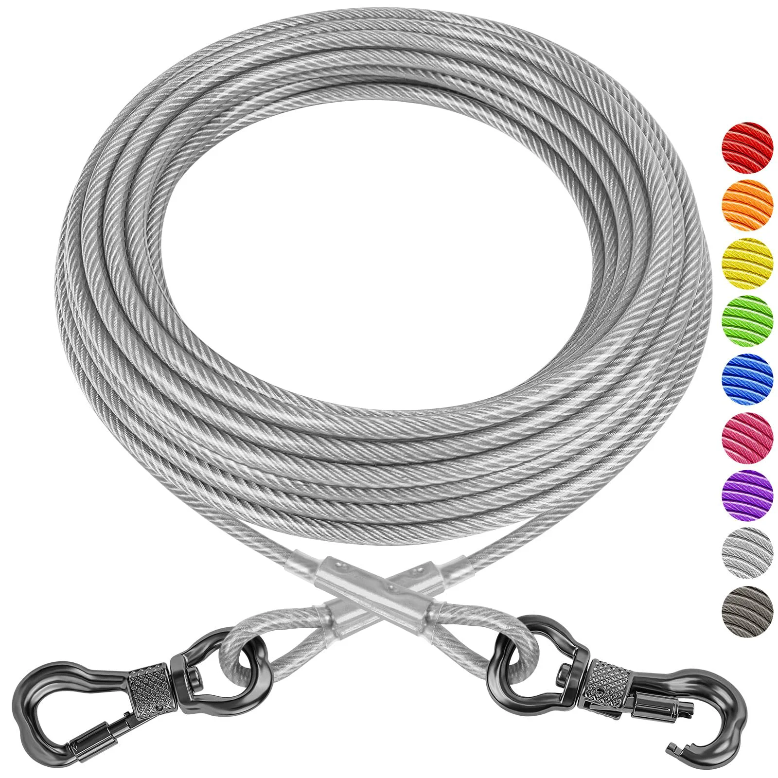 Effective XiaZ Dog Tie Out Cable 100ft – Heavy Duty Outdoor Lead with Lockable Hook Up to 250 lbs First-Class