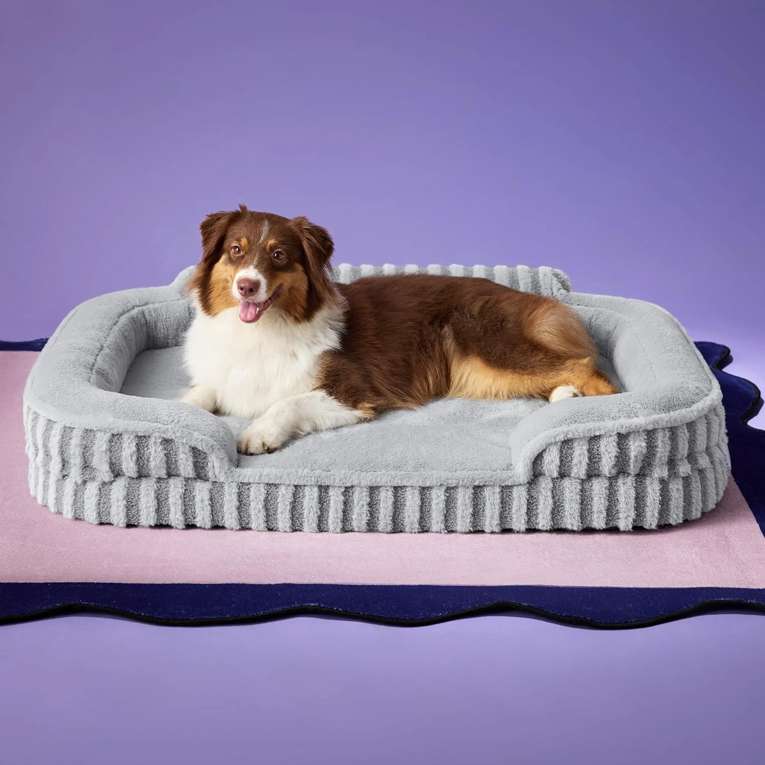 Sustainable LE SURE Cute Dog Beds Large Sized Dog Orthopedic Waterproof Large Pet Bed with Sides Non-Slip Bottom and Egg-Crate Foam Pet Couch Sofa with Washable Removable Cover Grey Functional